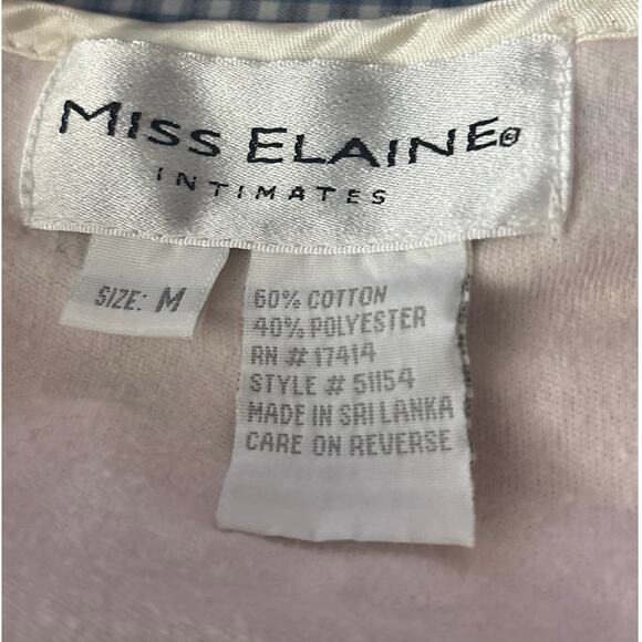 Miss Elaine Intimates Pink Nightgown M Cotton Blend Lace Embroidered Cottagecore - Picture 5 of 11